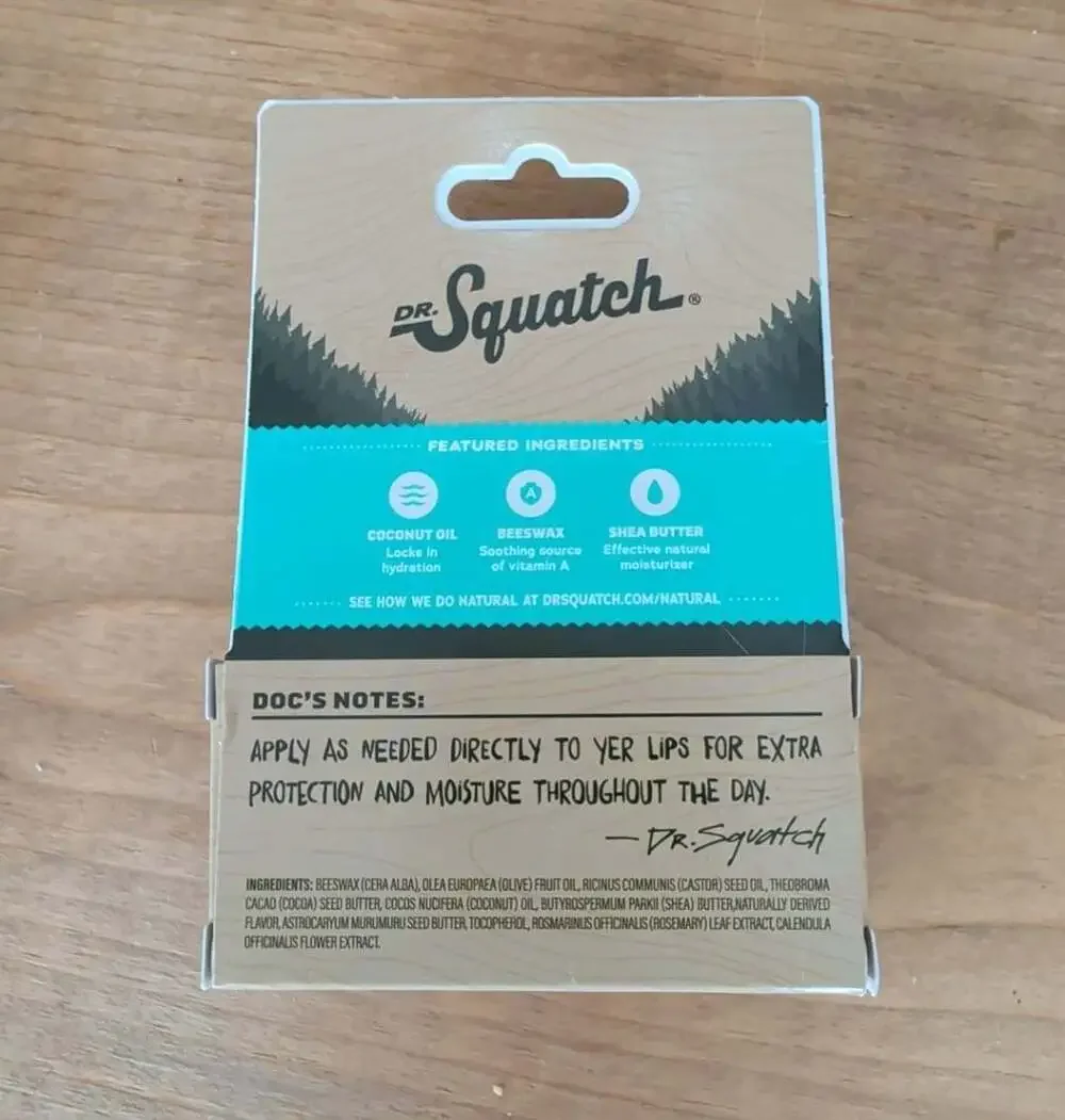 Dr. Squatch Coconut Cove Moisturizing Lip Balm, 2 Pack